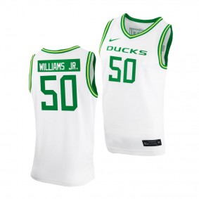 Oregon Ducks Eric Williams Jr. College Basketball Replica #50 Jersey - White
