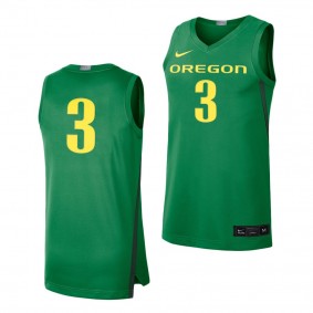 Oregon Ducks #3 Jersey Green Limited College Baketball Jersey - Men's
