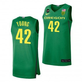 Jacob Young #42 Oregon Ducks 2022 College Basketball BLM Limited Green Jersey