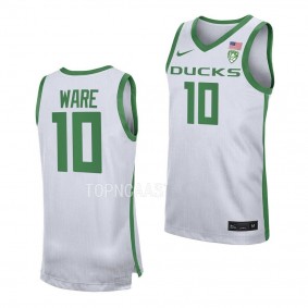 Kel'el Ware #10 Oregon Ducks Replica Basketball Jersey 2022-23 White