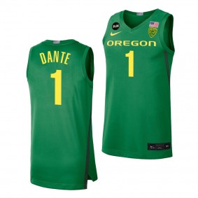 N'Faly Dante #1 Oregon Ducks 2022 College Basketball BLM Limited Green Jersey