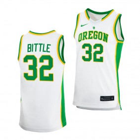 Nathan Bittle #32 Oregon Ducks College Basketball Jersey 2023-24 White