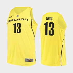 Oregon Ducks Paul White #13 Jersey Yellow Authentic College Basketball Jersey - Men's