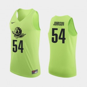 Oregon Ducks Will Johnson #54 Jersey Apple Green Authentic College Basketball Jersey - Men's